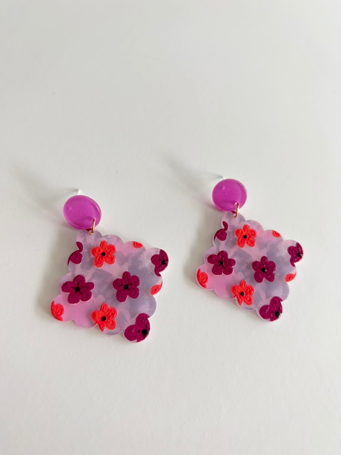 Floral deco earrings