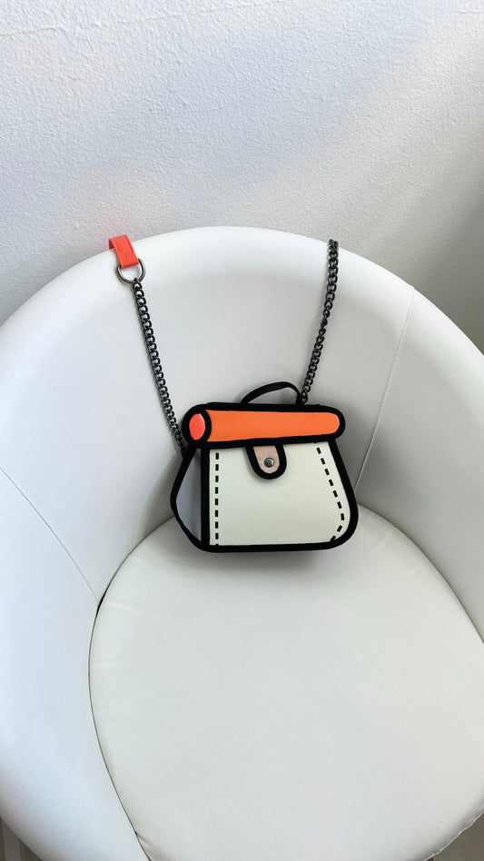 Cómic handbag, orange
