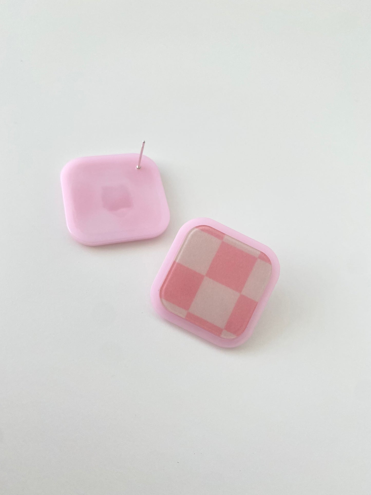 Pink Checker studs