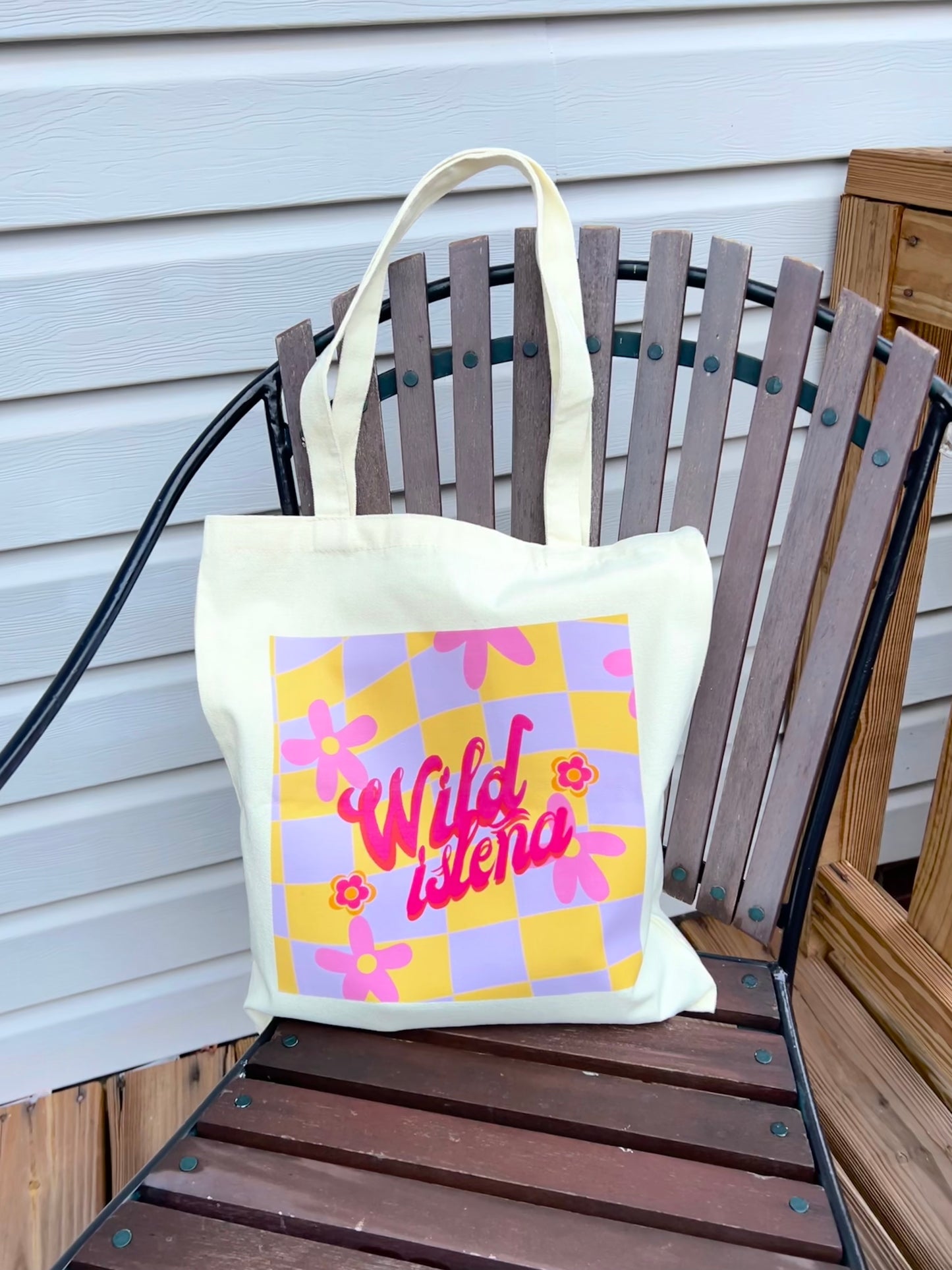 Wild Isleña checked tote bag