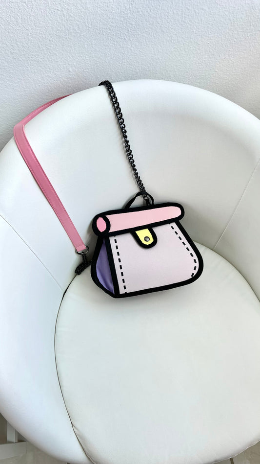 Cómic handbag, pink