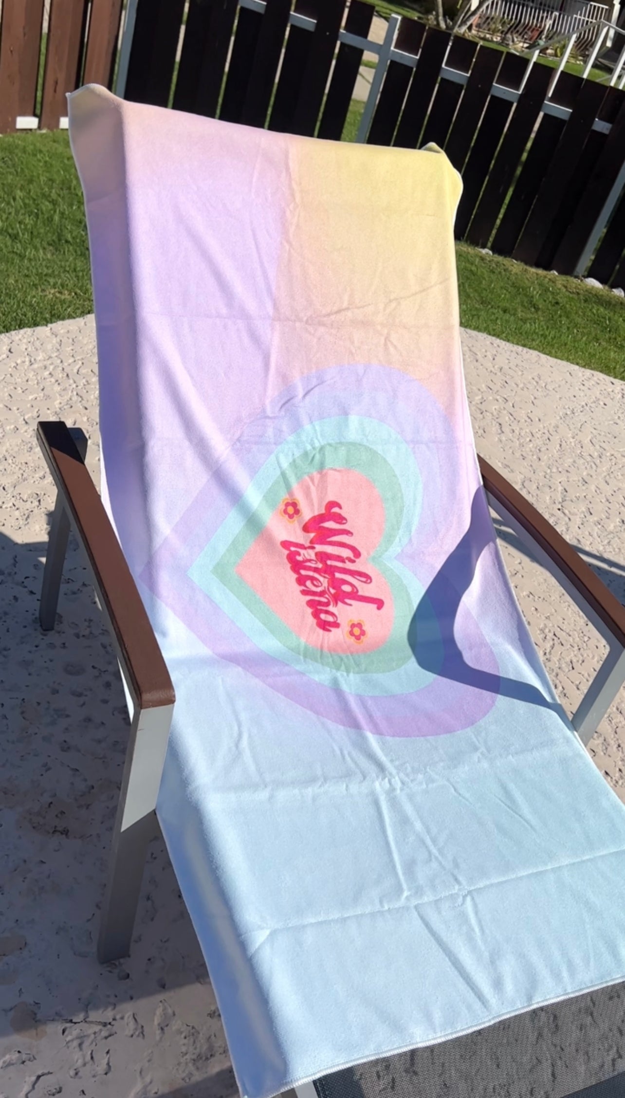 Wild isleña rainbow heart towel